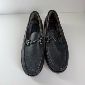 Magza Genuine Leather Men's Navy Blue Loafers